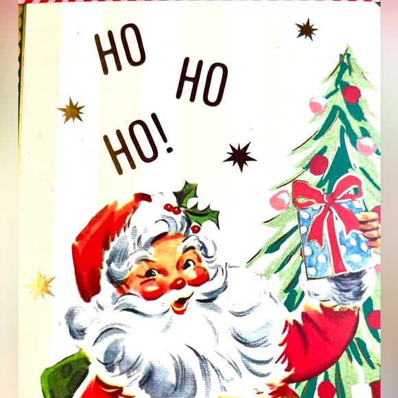 Large Christmas Santa Fake Book Box Decor Gift Holly Jolly HoHoHo Vintage Image - Picture 5 of 13